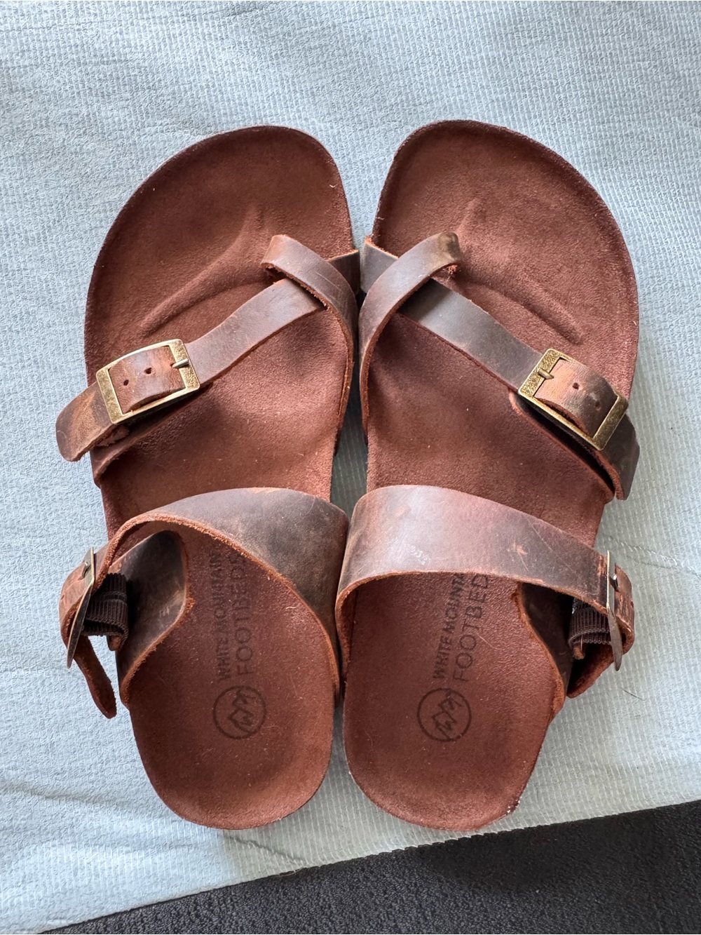 White Mountain Brown Suede Leather Slide Sandals